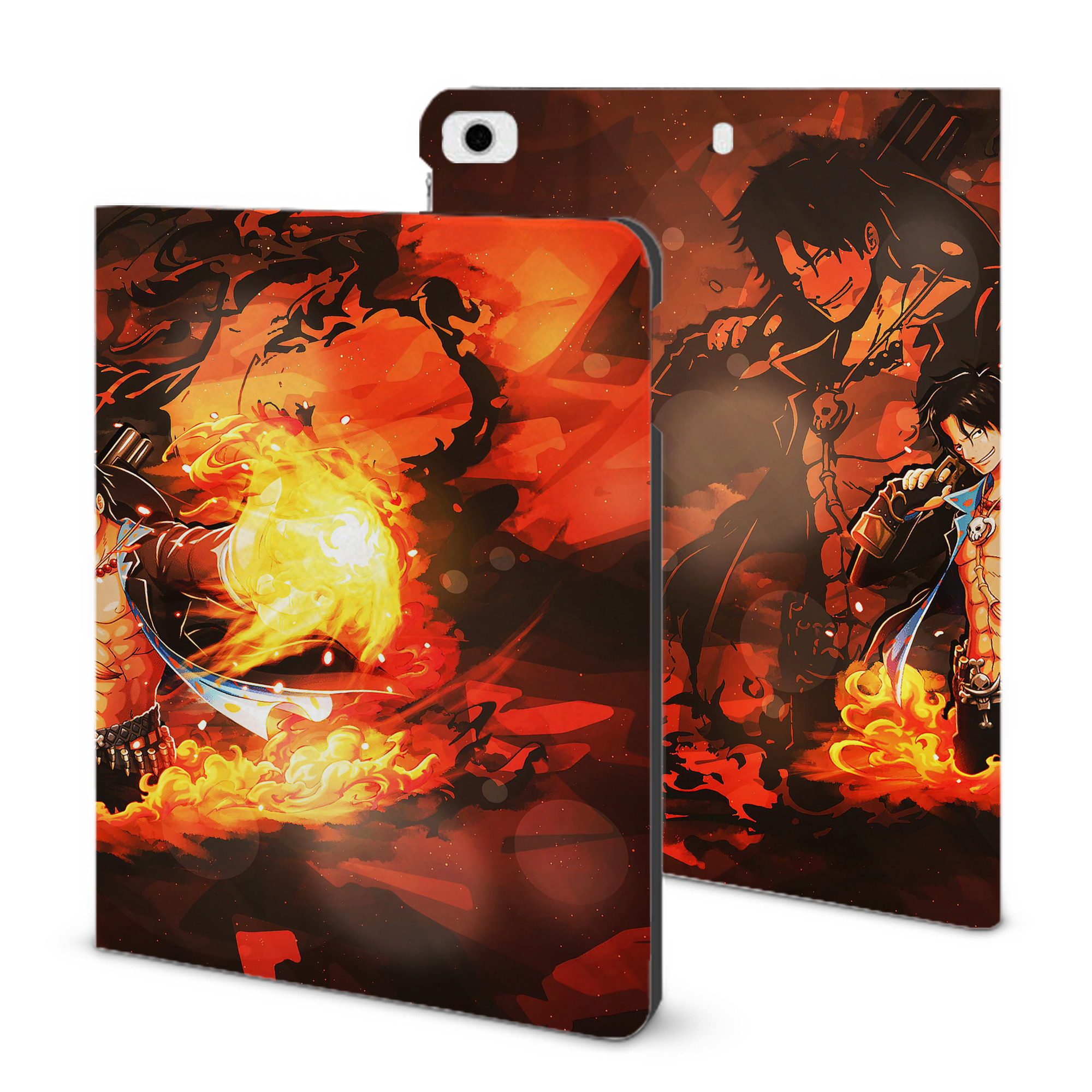 ワンピース ONE PIECE IPad ケース ブック型 PUレザー TPU 耐衝撃 軽量 薄型 ペン収納なし 全面保護 IPad 各モデル対応
